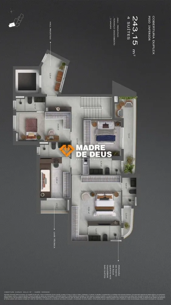 Apartamento, 3 quartos, 138 m² - Foto 3