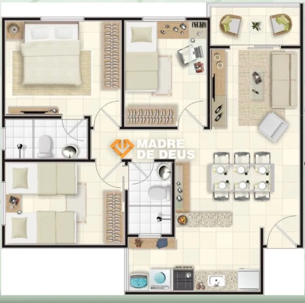 Apartamento, 3 quartos, 61 m² - Foto 6