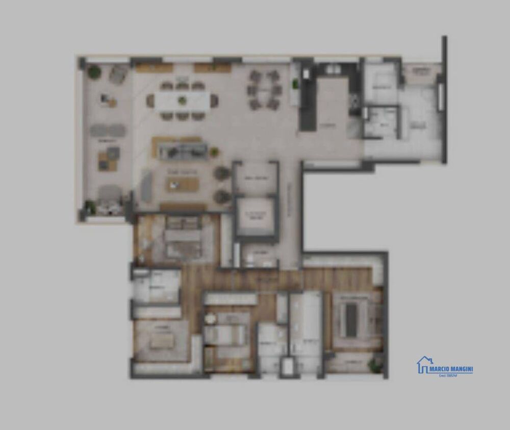 Apartamento à venda com 3 quartos, 213m² - Foto 1