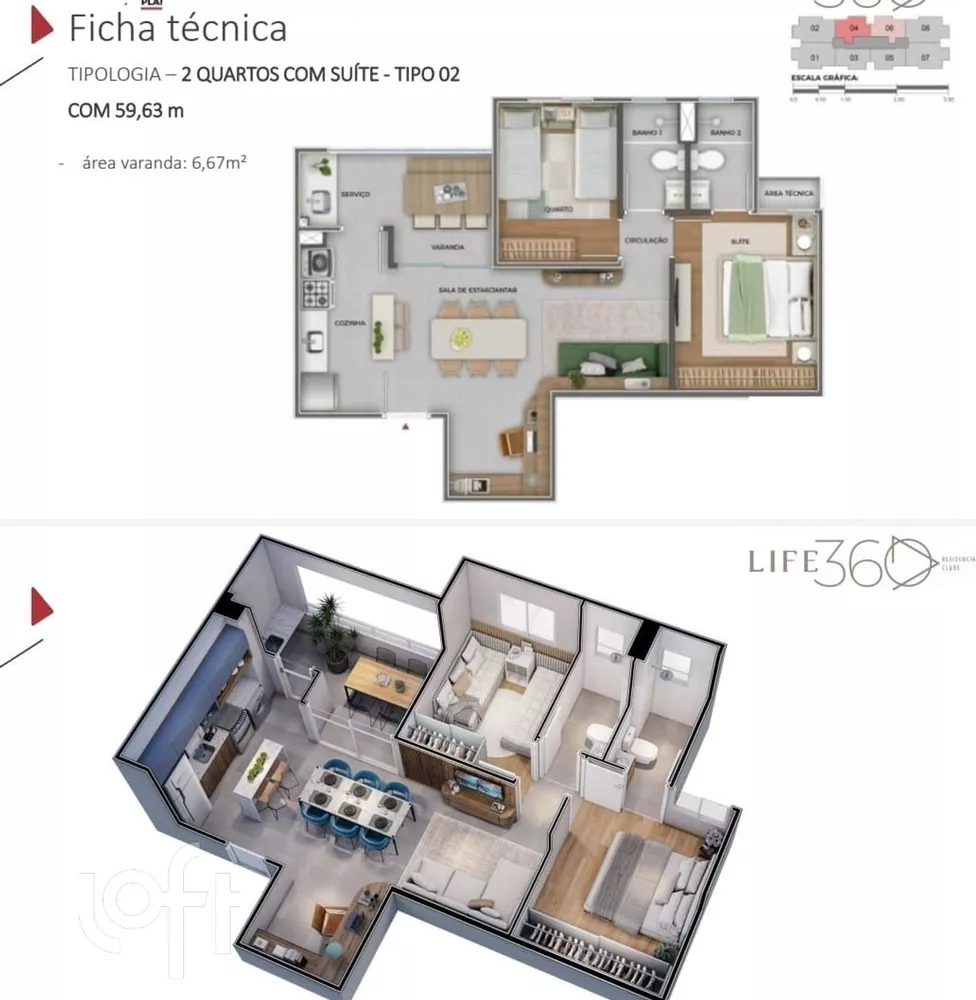 Apartamento à venda com 2 quartos, 59m² - Foto 4