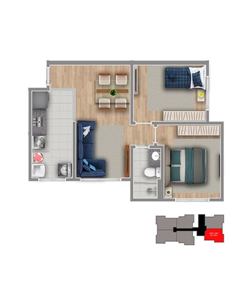 Apartamento, 2 quartos, 48 m² - Foto 7