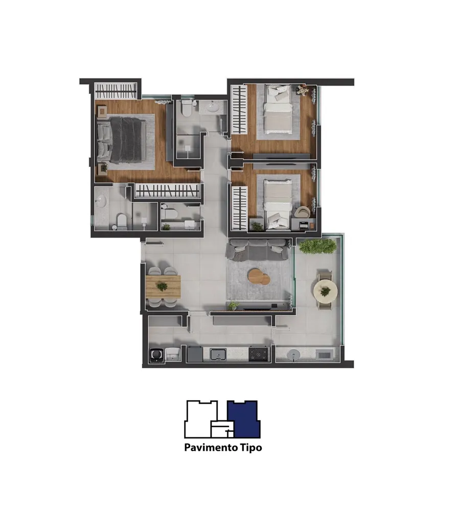 Apartamento, 3 quartos, 91 m² - Foto 9