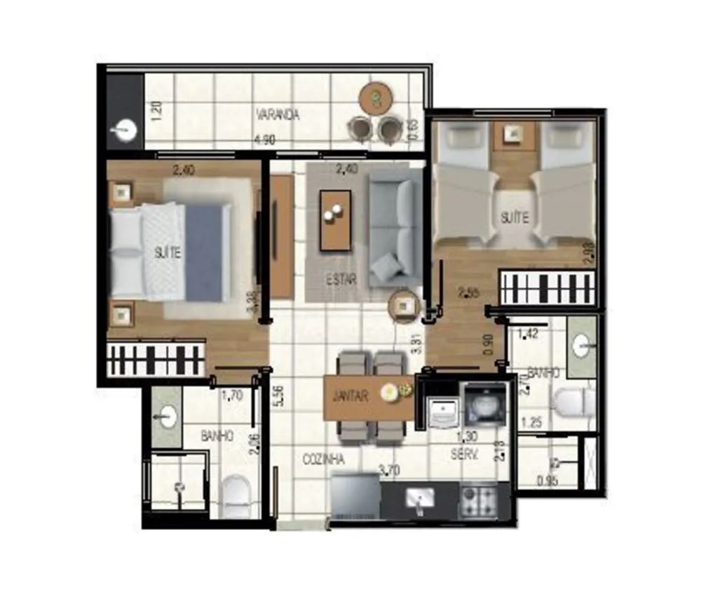 Apartamento, 2 quartos, 51 m² - Foto 9