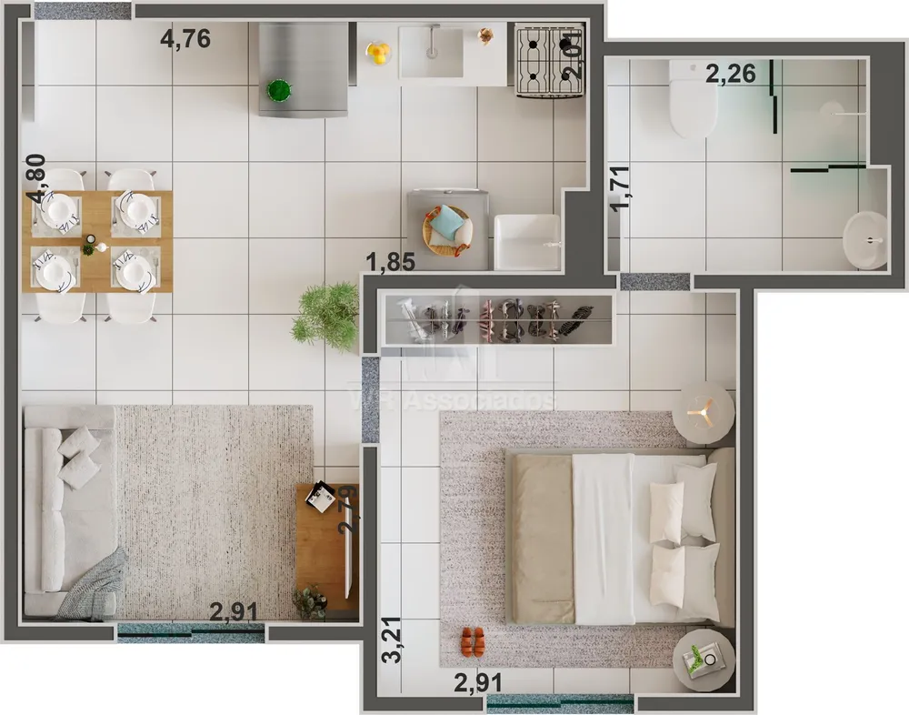 Apartamento, 2 quartos, 35 m² - Foto 3