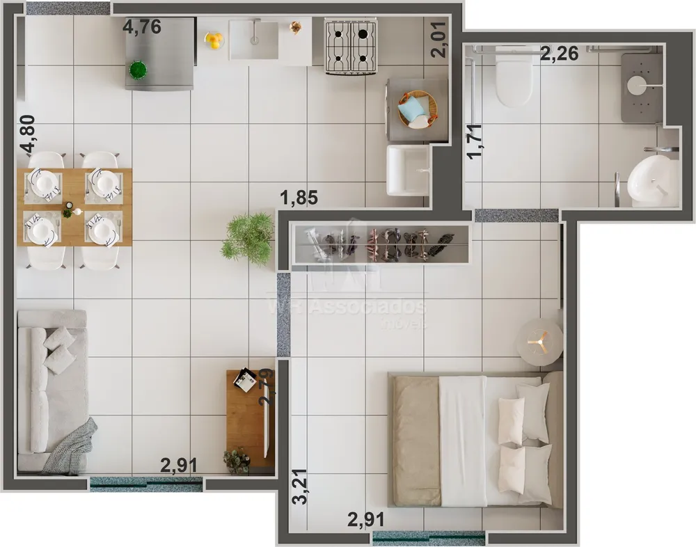 Apartamento, 2 quartos, 35 m² - Foto 4