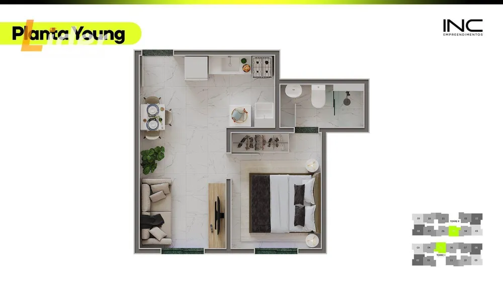 Apartamento, 1 quarto, 48 m² - Foto 2
