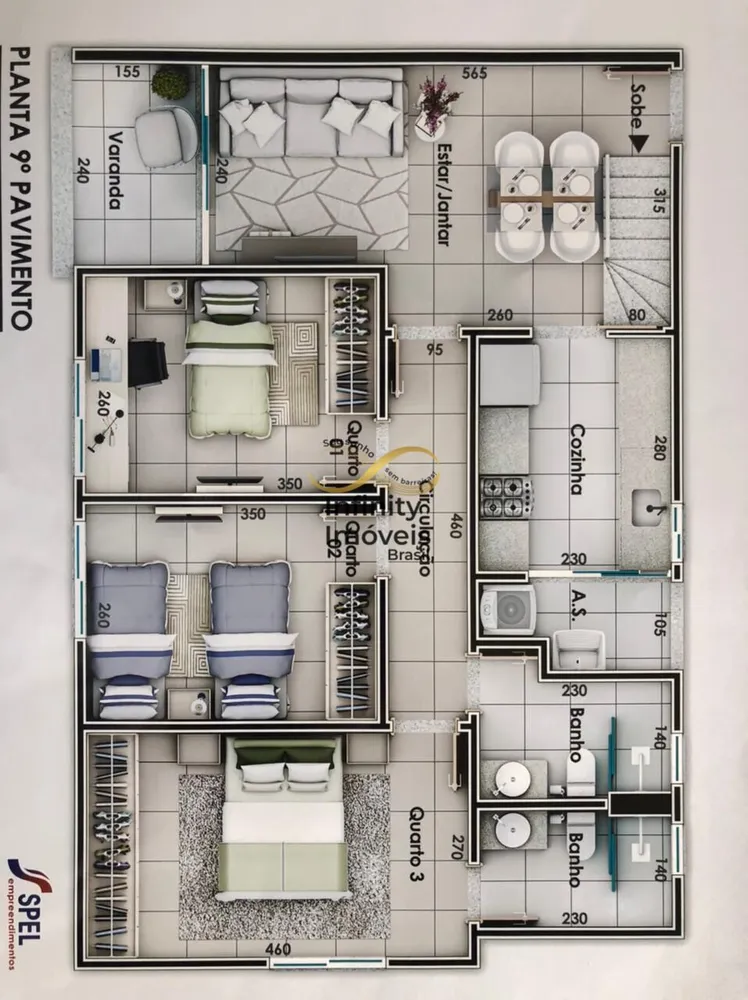 Cobertura, 3 quartos, 80 m² - Foto 2