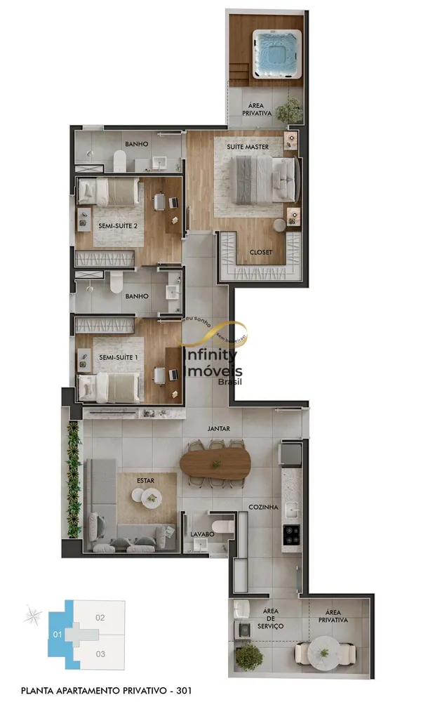 Cobertura, 3 quartos, 165 m² - Foto 3