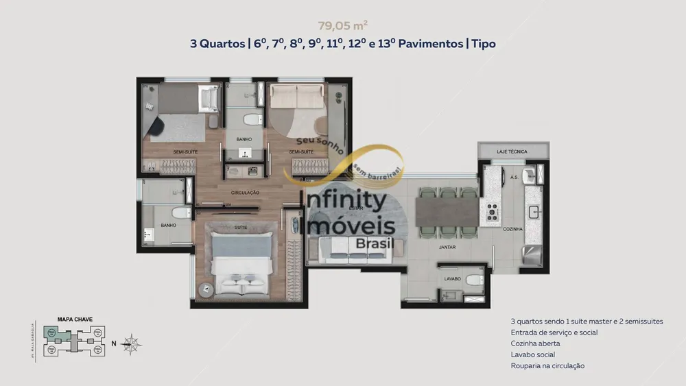 Apartamento, 2 quartos, 62 m² - Foto 3