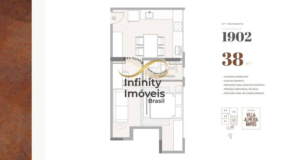 Apartamento, 1 quarto, 34 m² - Foto 1