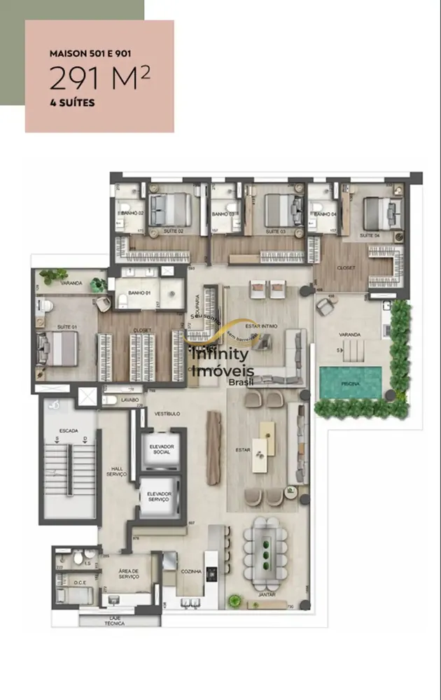 Apartamento, 4 quartos, 291 m² - Foto 4