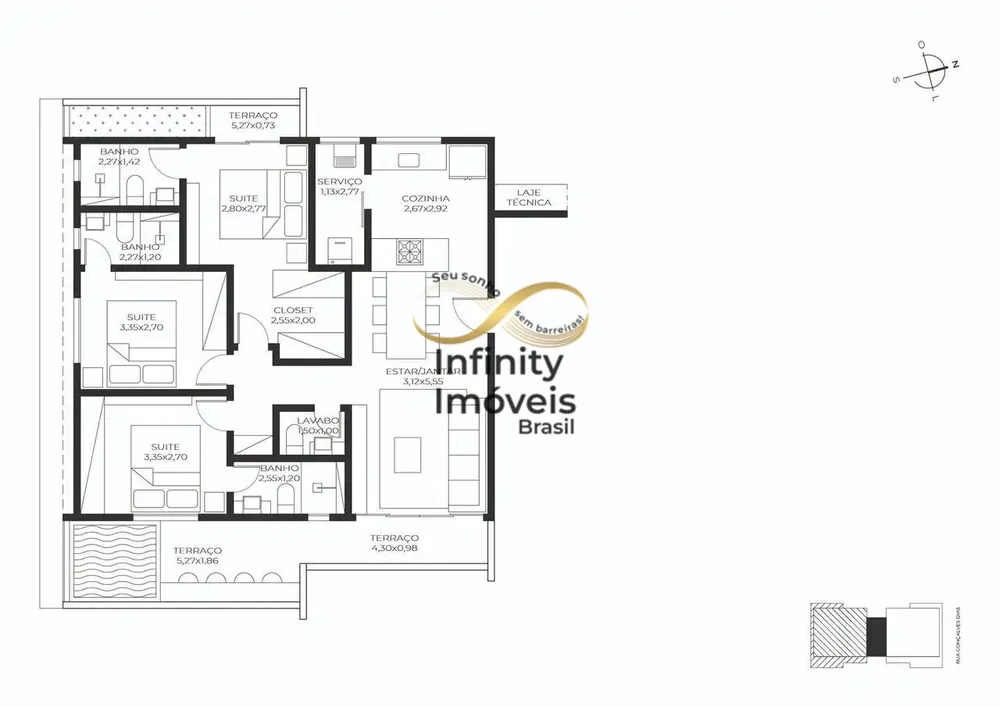 Cobertura, 3 quartos, 138 m² - Foto 4