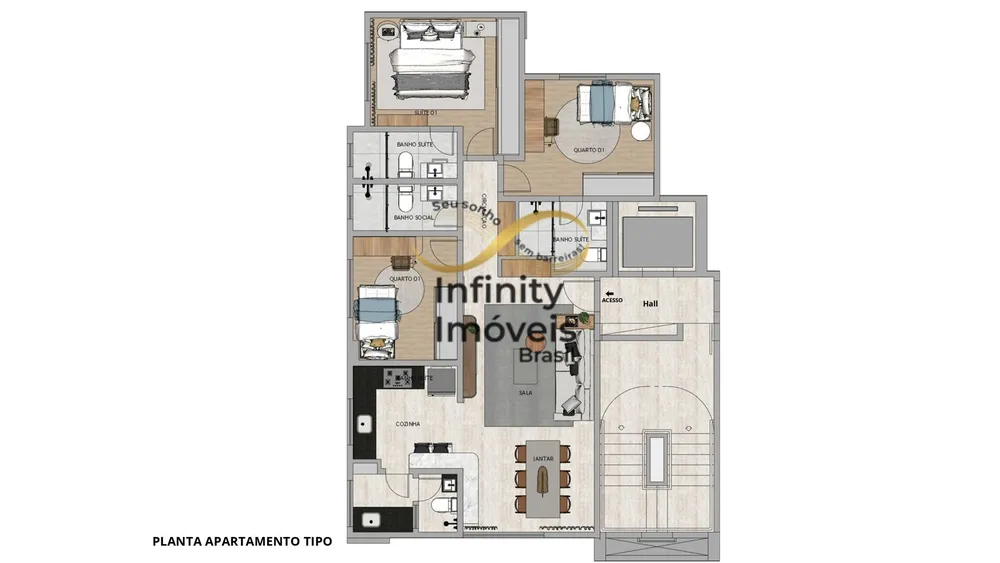 Apartamento, 3 quartos, 93 m² - Foto 3