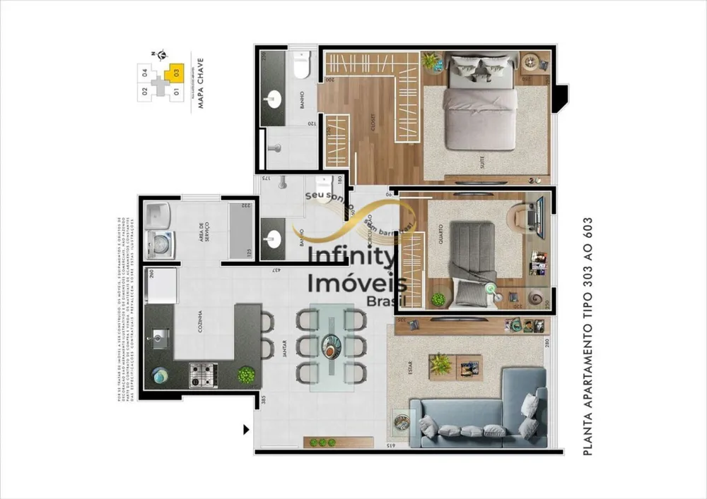 Apartamento, 2 quartos, 66 m² - Foto 2
