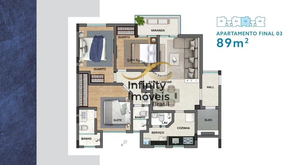 Cobertura, 3 quartos, 279 m² - Foto 2