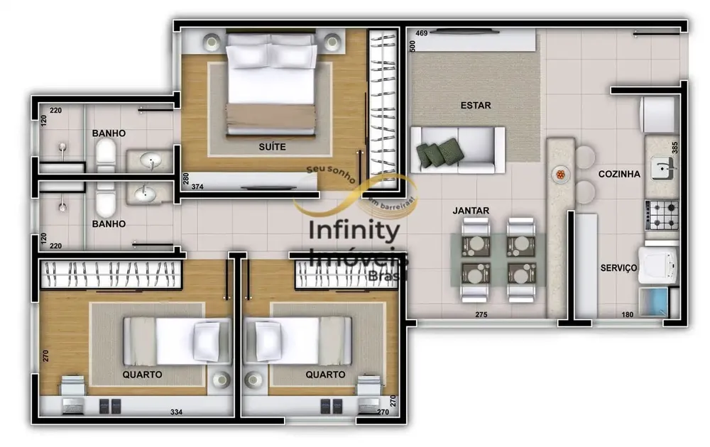 Apartamento, 3 quartos, 66 m² - Foto 4