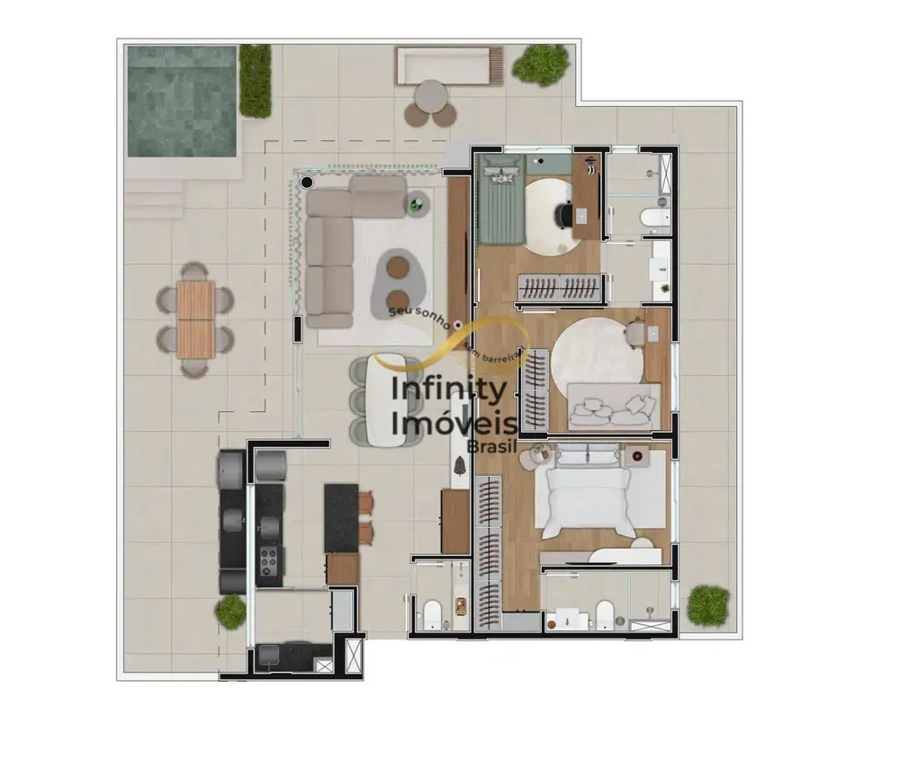 Cobertura, 3 quartos, 168 m² - Foto 3