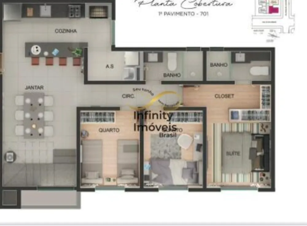 Cobertura, 3 quartos, 140 m² - Foto 4