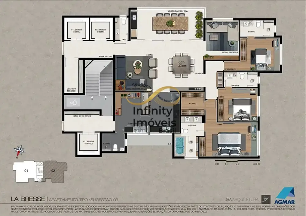 Apartamento, 4 quartos, 174 m² - Foto 3