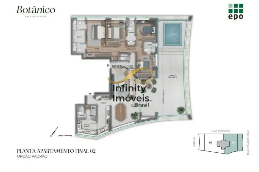 Cobertura, 3 quartos, 128 m² - Foto 2