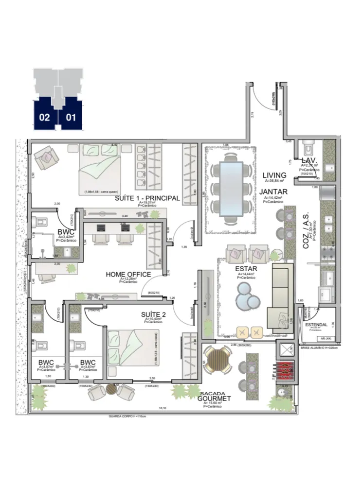 Apartamento, 3 quartos, 129 m² - Foto 4