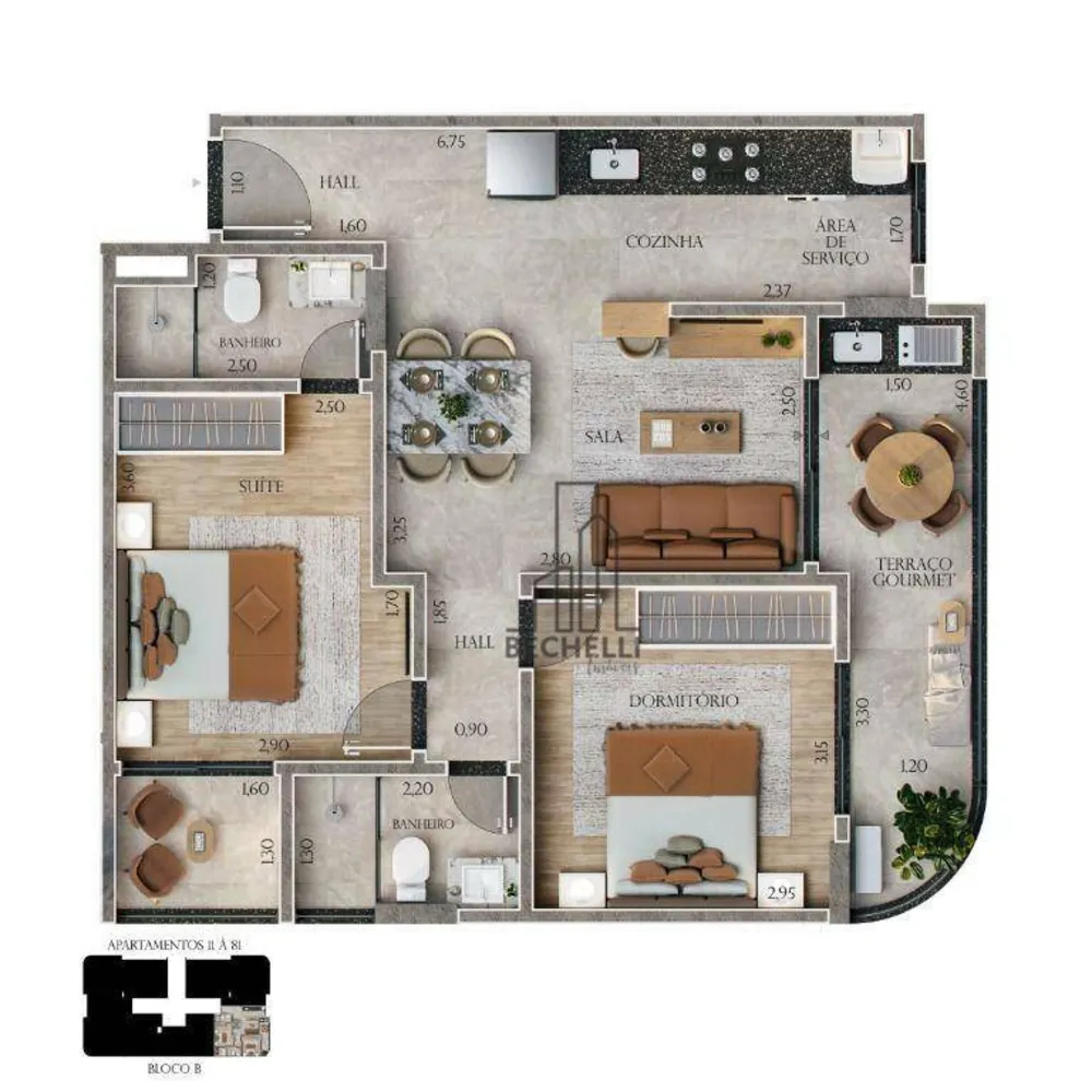 Apartamento, 2 quartos, 65 m² - Foto 1