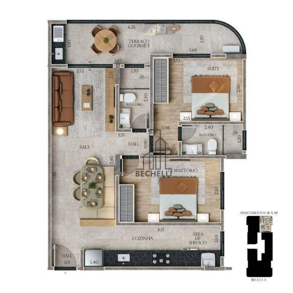 Apartamento, 2 quartos, 72 m² - Foto 1