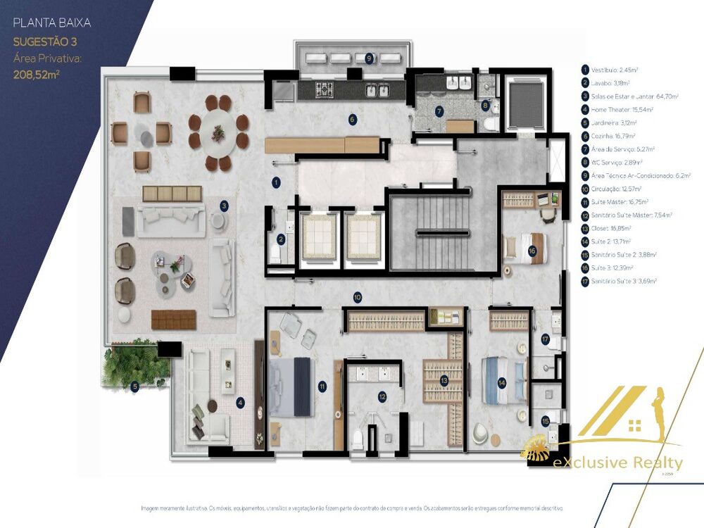 Apartamento, 4 quartos, 208 m² - Foto 3