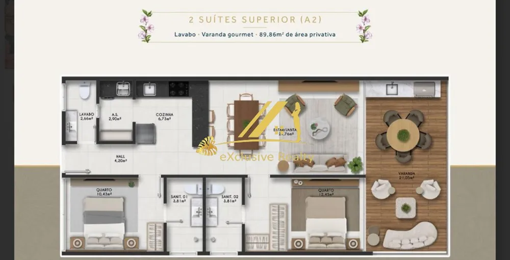 Apartamento, 2 quartos, 102 m² - Foto 2
