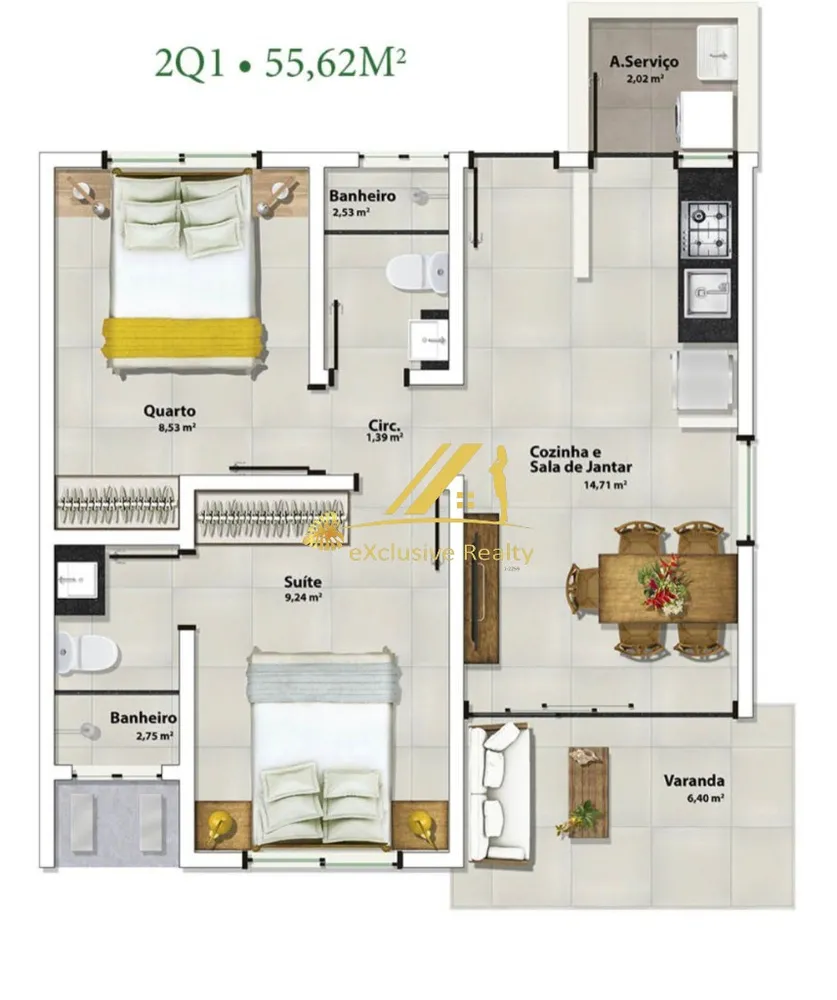 Apartamento, 2 quartos, 55 m² - Foto 38