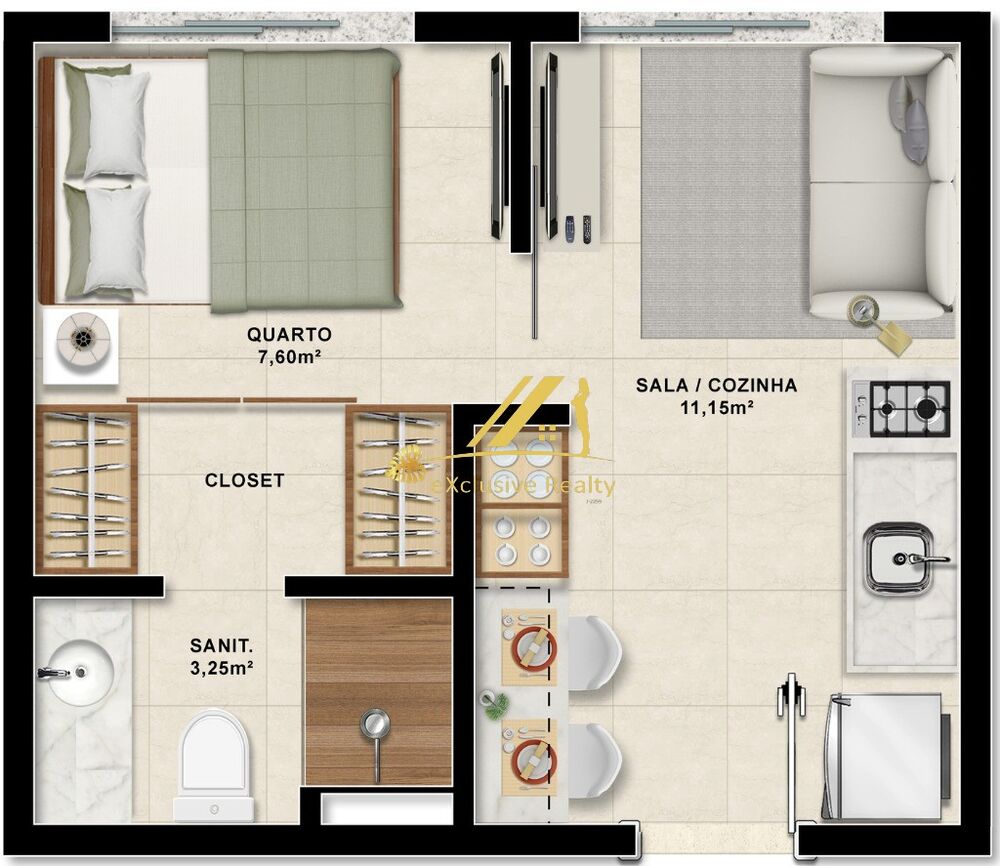 Apartamento à venda com 1 quarto, 36m² - Foto 3