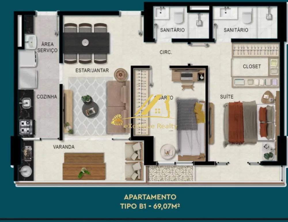 Apartamento, 2 quartos, 65 m² - Foto 2
