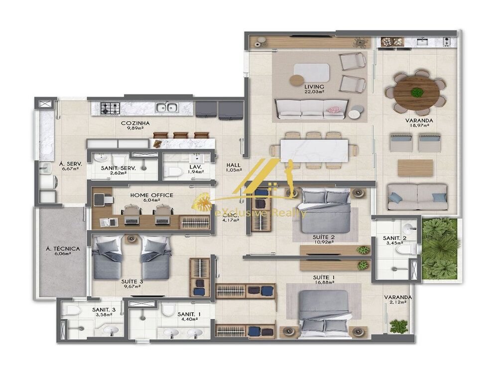 Apartamento, 3 quartos, 133 m² - Foto 2