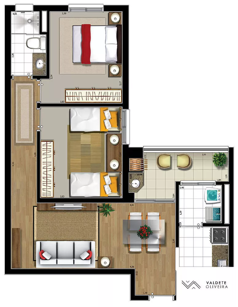 Apartamento à venda com 2 quartos, 52m² - Foto 1