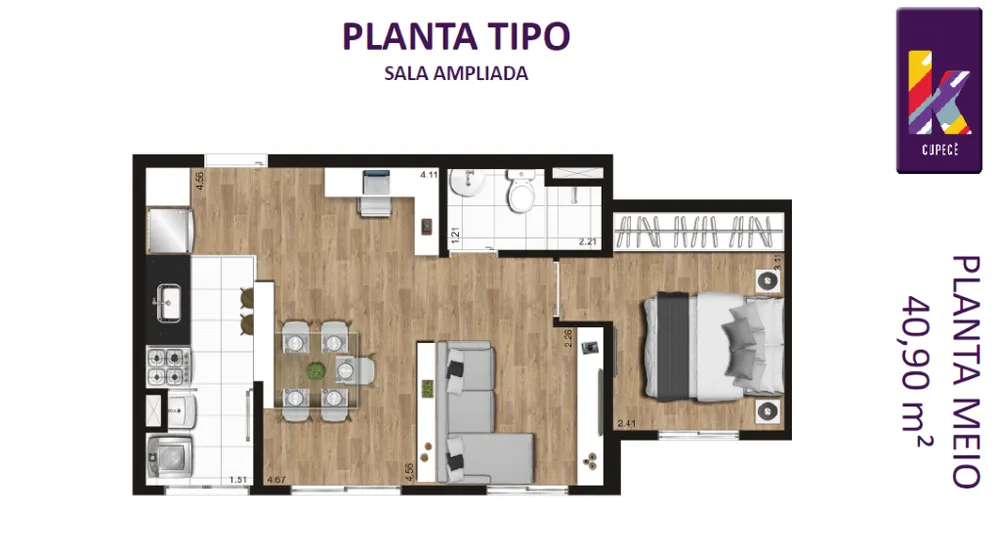 Apartamento, 2 quartos, 40 m² - Foto 4
