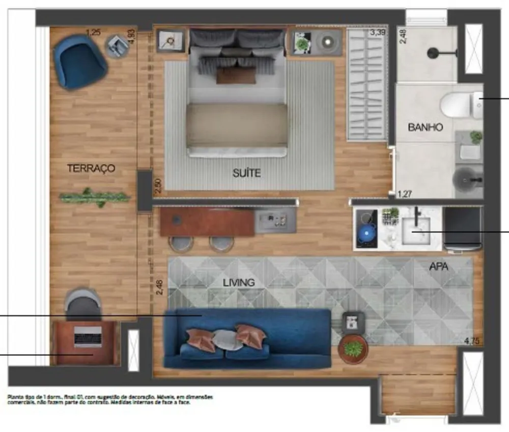Apartamento, 1 quarto, 33 m² - Foto 3