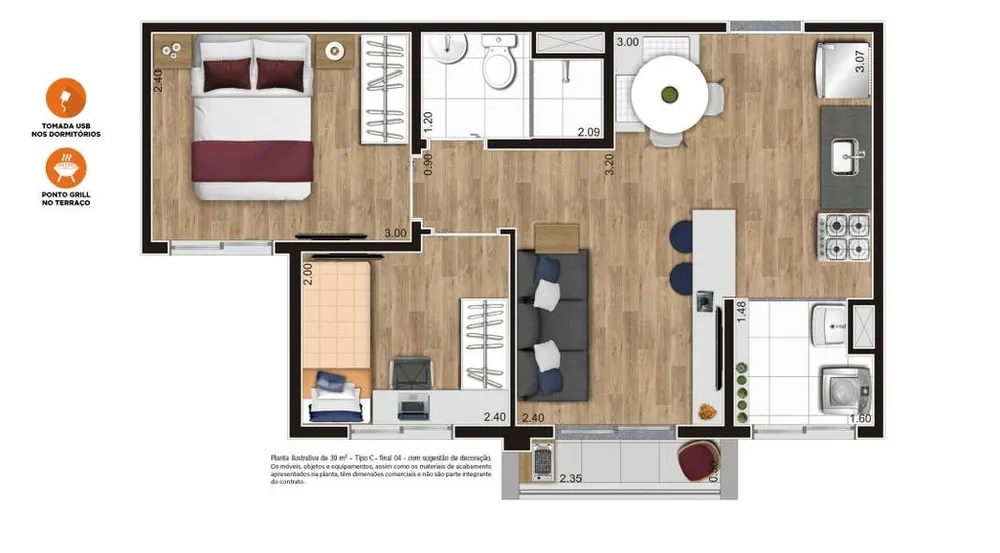 Apartamento, 1 quarto, 27 m² - Foto 2