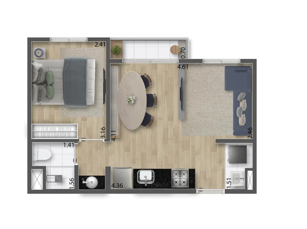 Apartamento, 2 quartos, 35 m² - Foto 4
