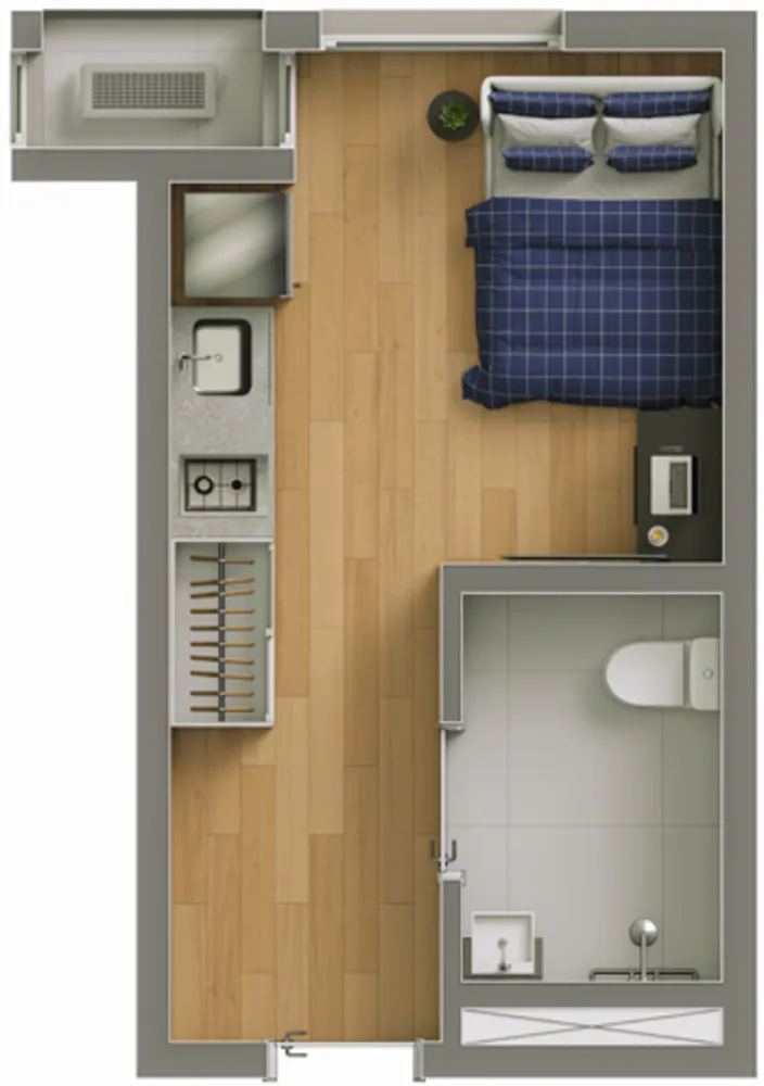 Apartamento, 1 quarto, 20 m² - Foto 3