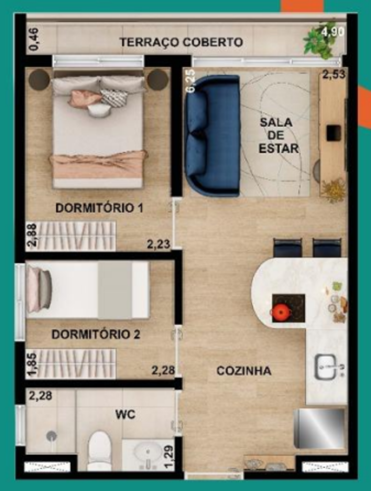 Apartamento à venda com 2 quartos, 48m² - Foto 10