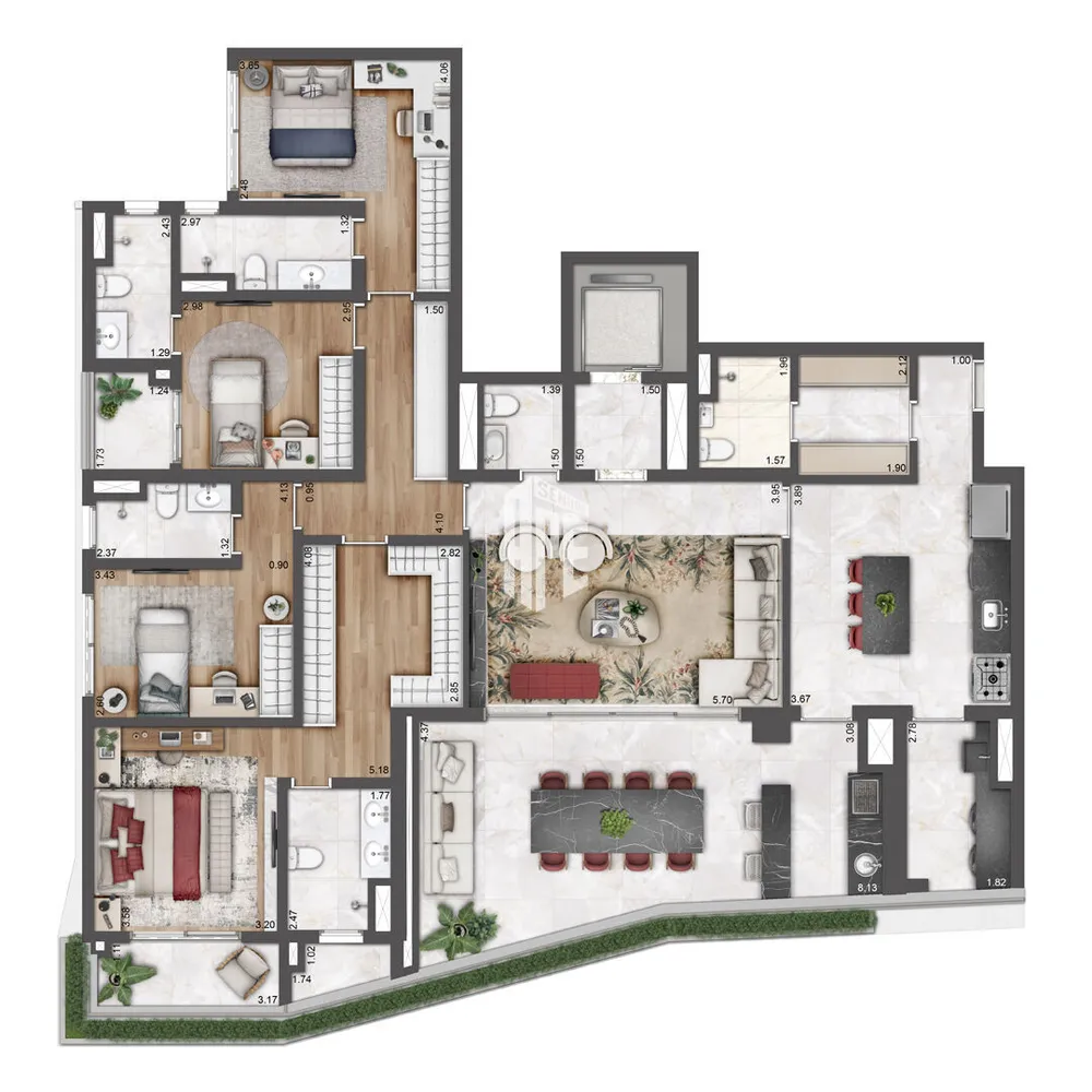 Apartamento, 3 quartos, 203 m² - Foto 4