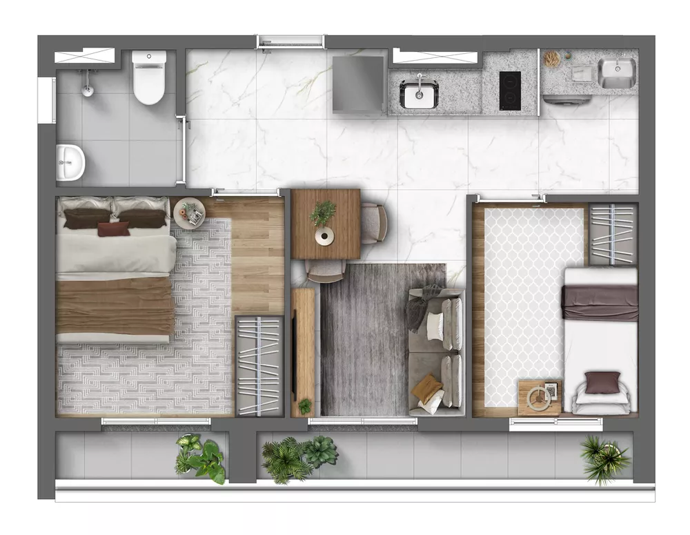Apartamento, 2 quartos, 57 m² - Foto 2