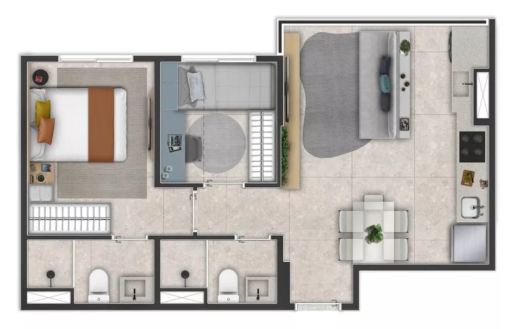 Apartamento, 3 quartos, 65 m² - Foto 3