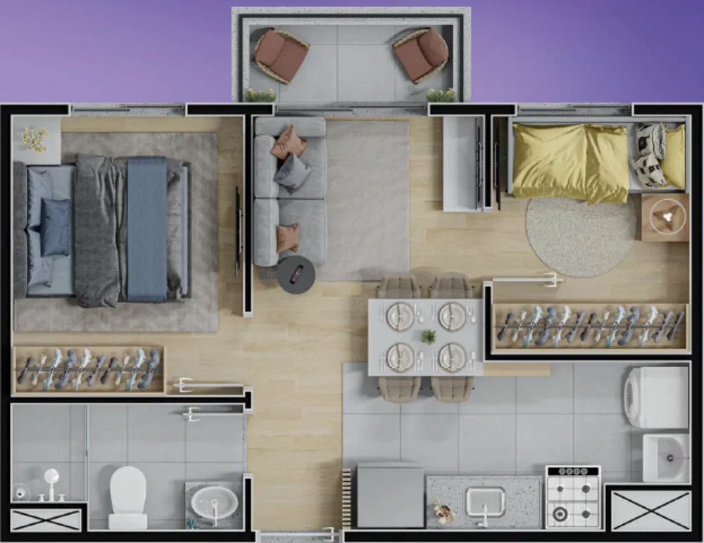 Apartamento, 2 quartos, 36 m² - Foto 1