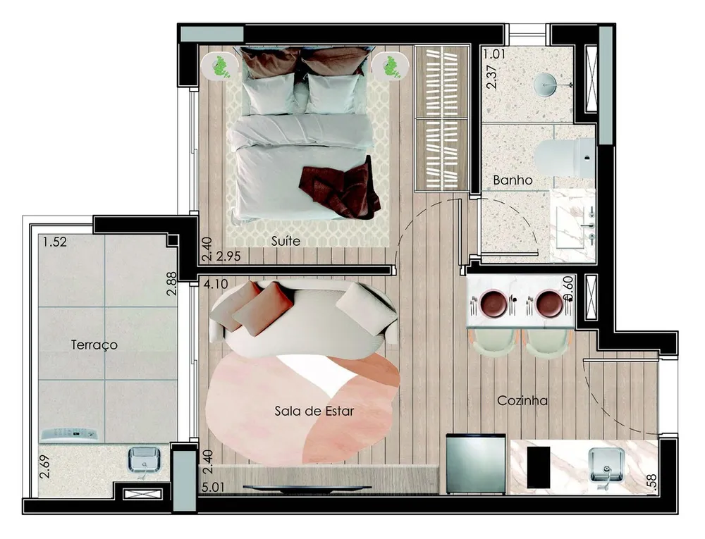 Apartamento, 1 quarto, 31 m² - Foto 3