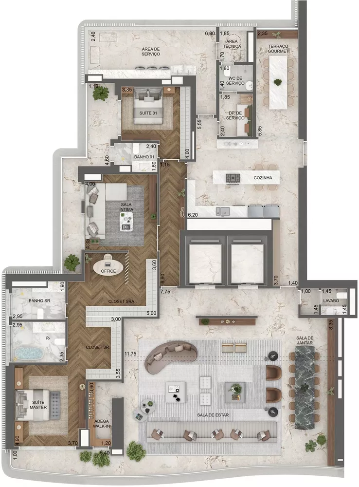 Apartamento, 4 quartos, 372 m² - Foto 2