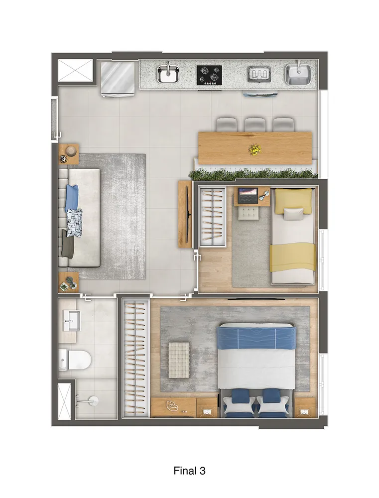 Apartamento, 2 quartos, 38 m² - Foto 1