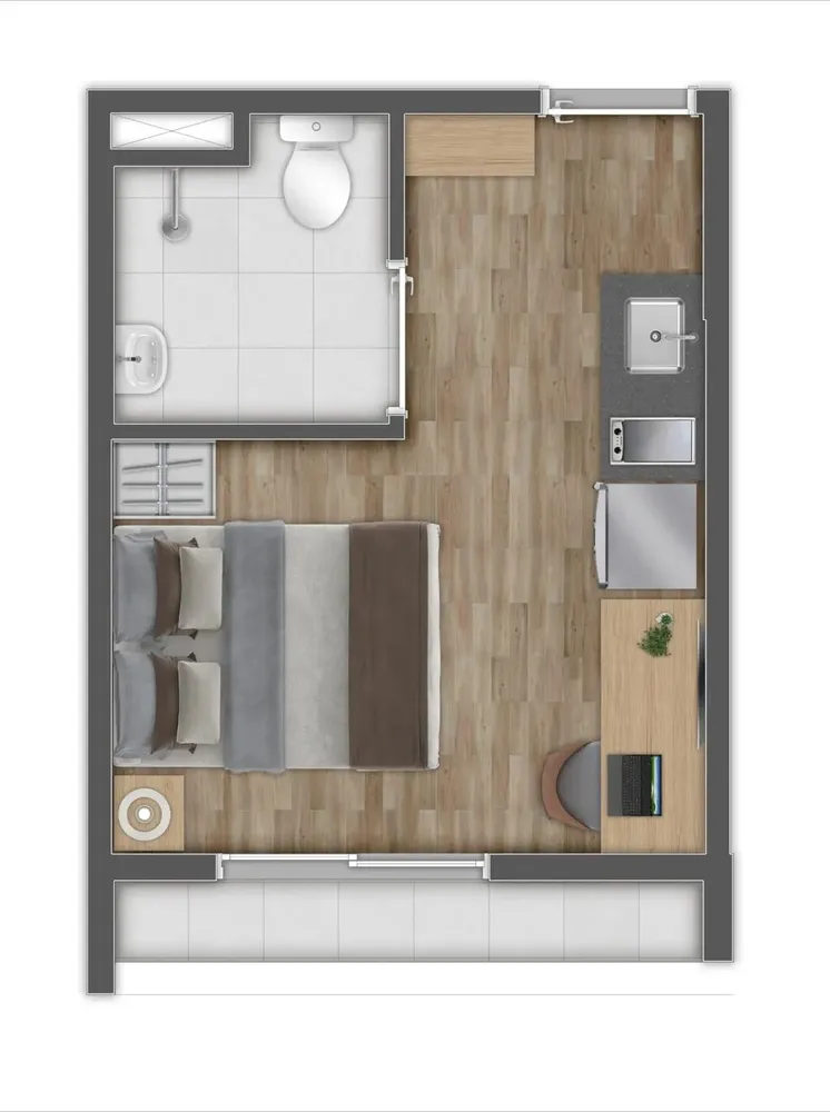Apartamento, 1 quarto, 19 m² - Foto 2
