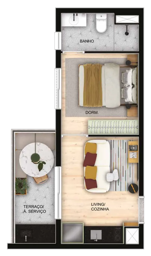 Apartamento, 1 quarto, 24 m² - Foto 1