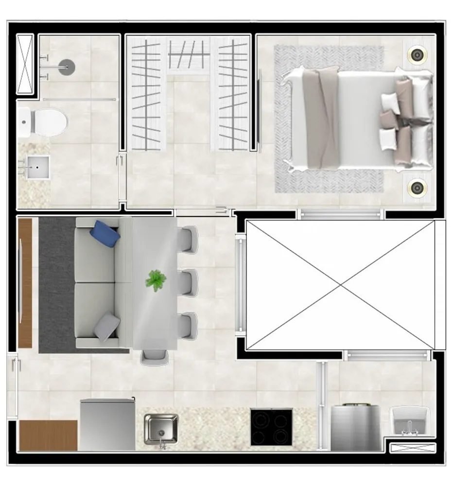 Apartamento, 1 quarto, 25 m² - Foto 1